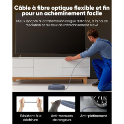 Snowkids 8K Cable HDMI 12M, Ultra Haut Débit 48Gbps 8K@60Hz 4K@120Hz Cordon HDMI 2.1, HDR10+ ARC eARC HDCP 2.2&2.3 Compatible av