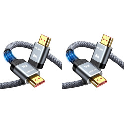 Snowkids 10K 8K Cable HDMI 2M, Ultra Haut Débit 48Gbps 8K@60Hz 4K@120Hz Cordon HDMI 2.1, HDR10+ ARC eARC HDCP 2.2&2.3 Compatible