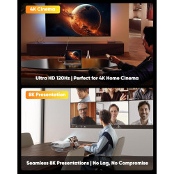 Snowkids 10K 8K Cable HDMI 2M, Ultra Haut Débit 48Gbps 8K@60Hz 4K@120Hz Cordon HDMI 2.1, HDR10+ ARC eARC HDCP 2.2&2.3 Compatible