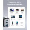Anker Chargeur USB C (Nano II 65 W), Station 3 Ports, PPS, Rapide, Bloc d'alimentation USB C Compact pour iPhone 17/iPhone 17 Pr