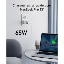 Anker Chargeur USB C (Nano II 65 W), Station 3 Ports, PPS, Rapide, Bloc d'alimentation USB C Compact pour iPhone 17/iPhone 17 Pr