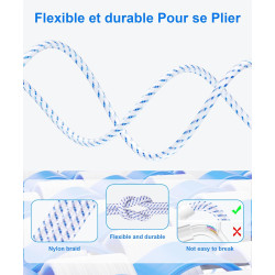 Câble Ethernet 20m, Cat 8 RJ45 1m 2m 3m 5m 10m 20m 30m Cable Réseau, Cat8 40Gbps 2000MHz Gigabit S/FTP Nylon Câble Internet Lan 