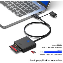 Lecteur de Carte mémoire, BENFEI 4 in 1 USB-C vers SD Adaptateur de Lecteur de Carte SD Micro SD MS CF, Compatible avec iPhone 1
