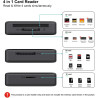 Lecteur de Carte mémoire, BENFEI 4 in 1 USB-C vers SD Adaptateur de Lecteur de Carte SD Micro SD MS CF, Compatible avec iPhone 1