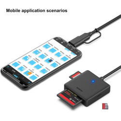 Lecteur de Carte mémoire, BENFEI 4 in 1 USB-C vers SD Adaptateur de Lecteur de Carte SD Micro SD MS CF, Compatible avec iPhone 1