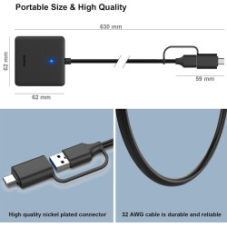 Lecteur de Carte mémoire, BENFEI 4 in 1 USB-C vers SD Adaptateur de Lecteur de Carte SD Micro SD MS CF, Compatible avec iPhone 1