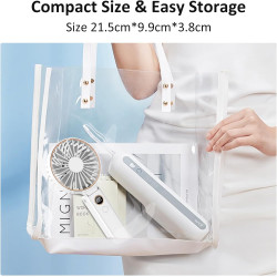 Rintea Mini Ventilateur Portable, 6 vitesses avec Écran LED, Rechargeable USB-C, Silencieux Petit Ventilateur de Bureau pour voy