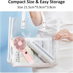 Rintea Mini Ventilateur Portable, 6 vitesses avec Écran LED, Rechargeable USB-C, Silencieux Petit Ventilateur de Bureau pour voy
