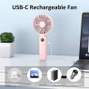 Rintea Mini Ventilateur Portable, 6 vitesses avec Écran LED, Rechargeable USB-C, Silencieux Petit Ventilateur de Bureau pour voy