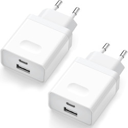 2Pcs Chargeur USB C, Prise Rapide 20W Replacement for iPhone 16 15 14 13 12 11 Pro Max SE XS XR 8 7 6S Plus Mini SE, Pad, Galaxy