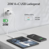 2Pcs Chargeur USB C, Prise Rapide 20W Replacement for iPhone 16 15 14 13 12 11 Pro Max SE XS XR 8 7 6S Plus Mini SE, Pad, Galaxy