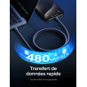 LISEN 240W Cable USB C Charge Rapide, 2m PD 5A Cable USB C vers USB C Câble USBC Chargeur Nylon Tressé pour iPhone 17 16 Samsung