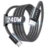 LISEN 240W Cable USB C Charge Rapide, 1m PD 5A Cable USB C vers USB C Câble Chargeur USBC Nylon Tressé pour iPhone 17 16 Samsung