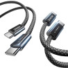 LISEN 240W Cable USB C Charge Rapide, 1m+1m PD 5A Cable USB C vers USB C Câble Chargeur USBC Nylon Tressé pour iPhone 17 16 Sams