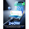 LISEN 240W Cable USB C Charge Rapide, 2m PD 5A Cable USB C vers USB C Câble USBC Chargeur Nylon Tressé pour iPhone 17 16 Samsung