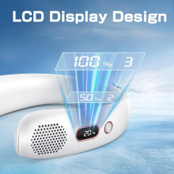 YAZEKY Ventilateur de Cou,Portable USB Ventilateur de cou sans lame Silencieux avec flux d’air à 360°,3 Vitesses Rechargeable Mi