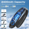 YAZEKY Ventilateur de Cou,Portable USB Ventilateur de cou sans lame Silencieux avec flux d’air à 360°,3 Vitesses Rechargeable Mi