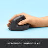 Logitech lift souris ergonomique verticale, sans fil, bleutooth ou récepteur usb logi bolt, silencieuse, 4 boutons, compatible a