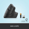 Logitech lift souris ergonomique verticale, sans fil, bleutooth ou récepteur usb logi bolt, silencieuse, 4 boutons, compatible a
