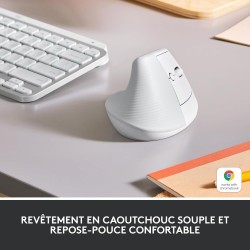 Logitech lift souris ergonomique verticale, sans fil, bleutooth ou récepteur usb logi bolt, silencieuse, 4 boutons, compatible a