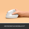 Logitech lift souris ergonomique verticale, sans fil, bleutooth ou récepteur usb logi bolt, silencieuse, 4 boutons, compatible a