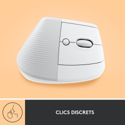 Logitech lift souris ergonomique verticale, sans fil, bleutooth ou récepteur usb logi bolt, silencieuse, 4 boutons, compatible a