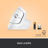 Logitech lift souris ergonomique verticale, sans fil, bleutooth ou récepteur usb logi bolt, silencieuse, 4 boutons, compatible a