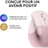 Logitech lift souris ergonomique verticale, sans fil, bleutooth ou récepteur usb logi bolt, silencieuse, 4 boutons, compatible a