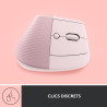 Logitech lift souris ergonomique verticale, sans fil, bleutooth ou récepteur usb logi bolt, silencieuse, 4 boutons, compatible a