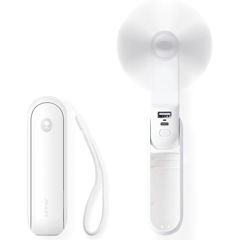 JISULIFE Ventilateur de Poche, Mini Ventilateur à Main Portable, à Piles Rechargeables par USB [14-21 heures], Ventilateur Perso