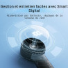 JISULIFE Mini ventilateur portable 5000 mAh avec vent puissant, mini ventilateur rechargeable par USB avec affichage numérique, 