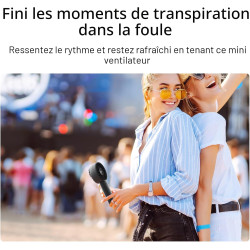 JISULIFE Mini ventilateur portable 5000 mAh avec vent puissant, mini ventilateur rechargeable par USB avec affichage numérique, 
