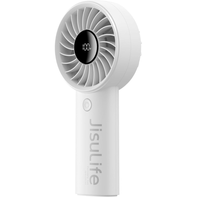 JISULIFE Mini ventilateur portable 3600 mAh avec vent puissant, mini ventilateur rechargeable par USB avec affichage numérique, 