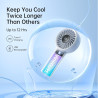 JISULIFE Mini ventilateur portable 3600 mAh avec vent puissant, mini ventilateur rechargeable par USB avec affichage numérique, 