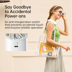 JISULIFE Mini ventilateur portable 3600 mAh avec vent puissant, mini ventilateur rechargeable par USB avec affichage numérique, 