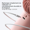 JISULIFE Mini ventilateur portable 3600 mAh avec vent puissant, mini ventilateur rechargeable par USB avec affichage numérique, 