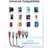 RAVIAD Câble iPhone Court [0.5M/Lot de 3] Cable Chargeur Lightning Certifié MFi Câble Lightning Nylon Tressé Fil Cable USB Charg