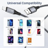 RAVIAD Câble iPhone Chargeur iPhone 2M, [Certifié MFi] Cable Lightning Nylon Tressé Cable iPhone USB pour iPhone 14/13/12/11/Pro