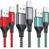 RAVIAD Câble iPhone [2M/Lot de 3] Cable Chargeur Lightning Certifié MFi Câble Nylon Tressé Fil Cable Lightning USB Charge Rapide