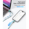 RAVIAD Câble iPhone [3M/Lot de 3] Cable Chargeur Lightning Certifié MFi Câble Nylon Tressé Fil Cable Lightning USB Charge Rapide