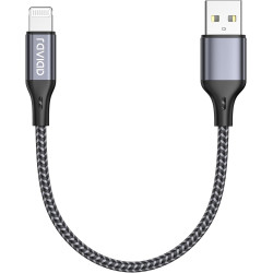 RAVIAD Câble iPhone Court 50CM [Certifié MFi] Fil Lightning Nylon Tressé Ultra Résistant pour iPhone 14/13/12/11/Pro Max/Pro/X/X