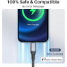 RAVIAD Câble iPhone Chargeur iPhone, [Certifié MFi] Fil Lightning Nylon Tressé Ultra Résistant pour iPhone 13/12/11/Pro/X/XS/XR/