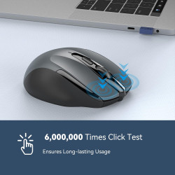 TECKNET Souris sans Fil, 2.4G Souris Optique avec 2600 DPI, Souris Ergonomique pour Ordinateur Portable, PC avec Récepteur USB, 