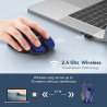 TECKNET Souris sans Fil, 2.4G Souris Optique 2600 DPI avec 5 Niveaux Réglable, Souris Ergonomique pour PC, Ordinateur Bureau/Por