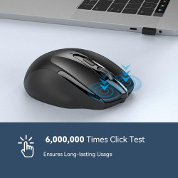 TECKNET Souris sans Fil, 2.4G Souris Optique 2600 DPI avec 5 Niveaux Réglable, Souris Ergonomique pour PC, Ordinateur Bureau/Por