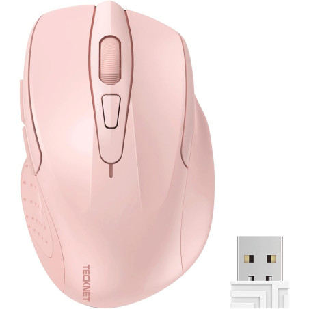TECKNET Souris sans Fil, 2.4G Souris Optique 4000 DPI avec 6 Niveaux Réglable, Souris Ergonomique pour PC, Ordinateur Bureau/Por