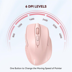 TECKNET Souris sans Fil, 2.4G Souris Optique 4000 DPI avec 6 Niveaux Réglable, Souris Ergonomique pour PC, Ordinateur Bureau/Por