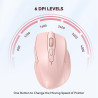 TECKNET Souris sans Fil, 2.4G Souris Optique 4000 DPI avec 6 Niveaux Réglable, Souris Ergonomique pour PC, Ordinateur Bureau/Por