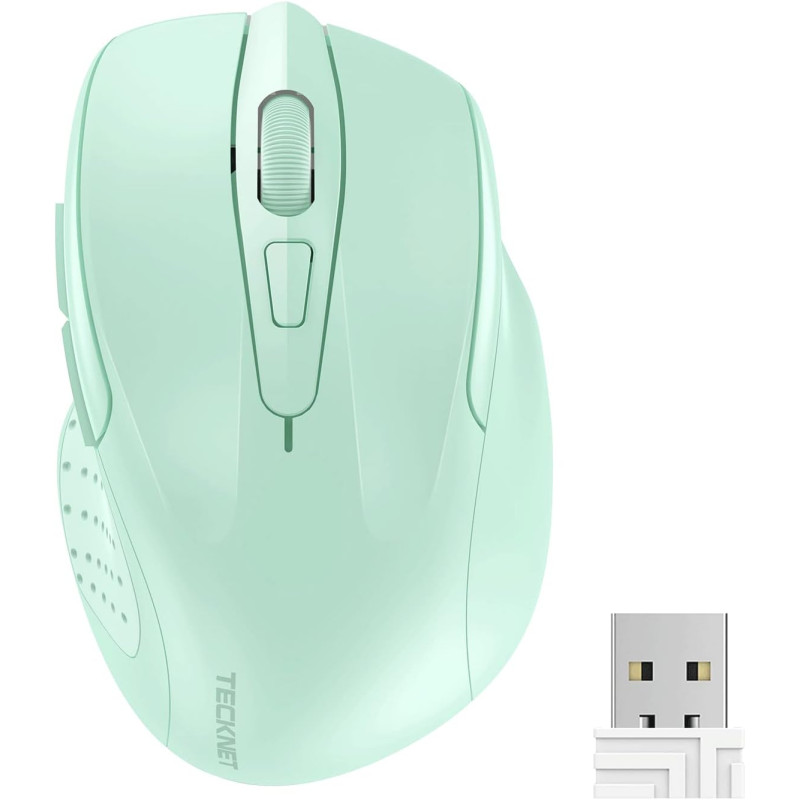 TECKNET Souris sans Fil, 2.4G Souris Optique 4000 DPI avec 6 Niveaux Réglable, Souris Ergonomique pour PC, Ordinateur Bureau/Por