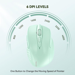 TECKNET Souris sans Fil, 2.4G Souris Optique 4000 DPI avec 6 Niveaux Réglable, Souris Ergonomique pour PC, Ordinateur Bureau/Por